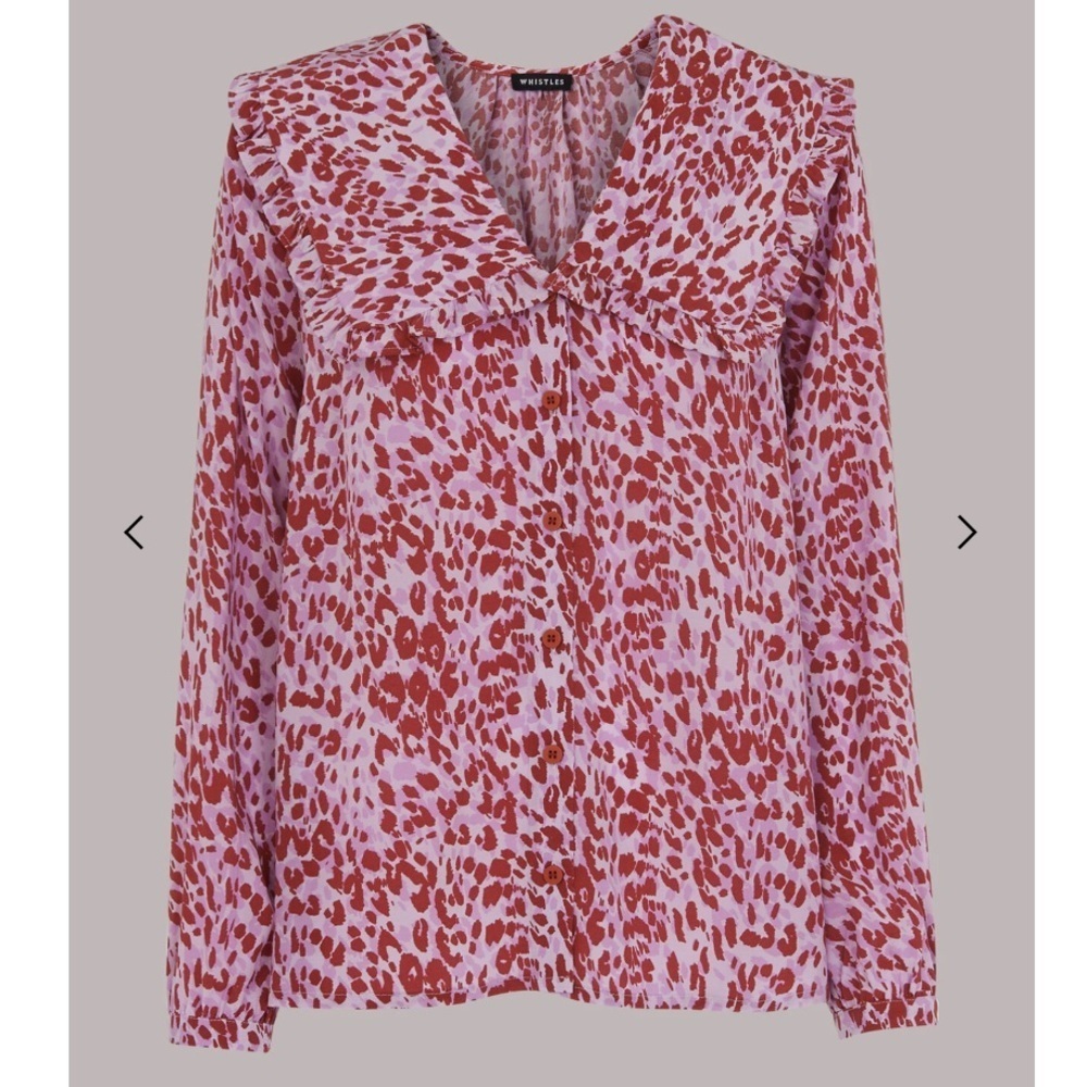 NWT whistles summer cheetah collar top